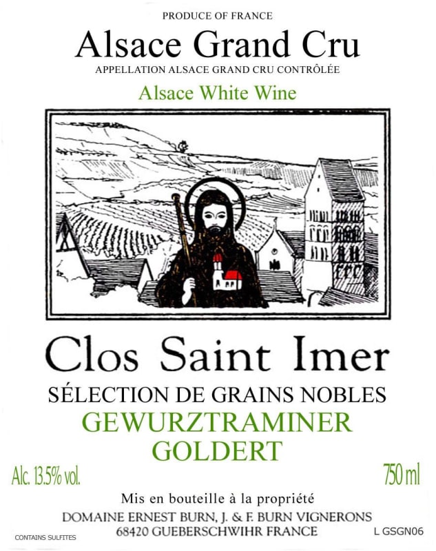 Dom. Ernest Burn Clos St Immer Selection de Grains Nobles Goldert Gewurztraminer 2011 Front Label