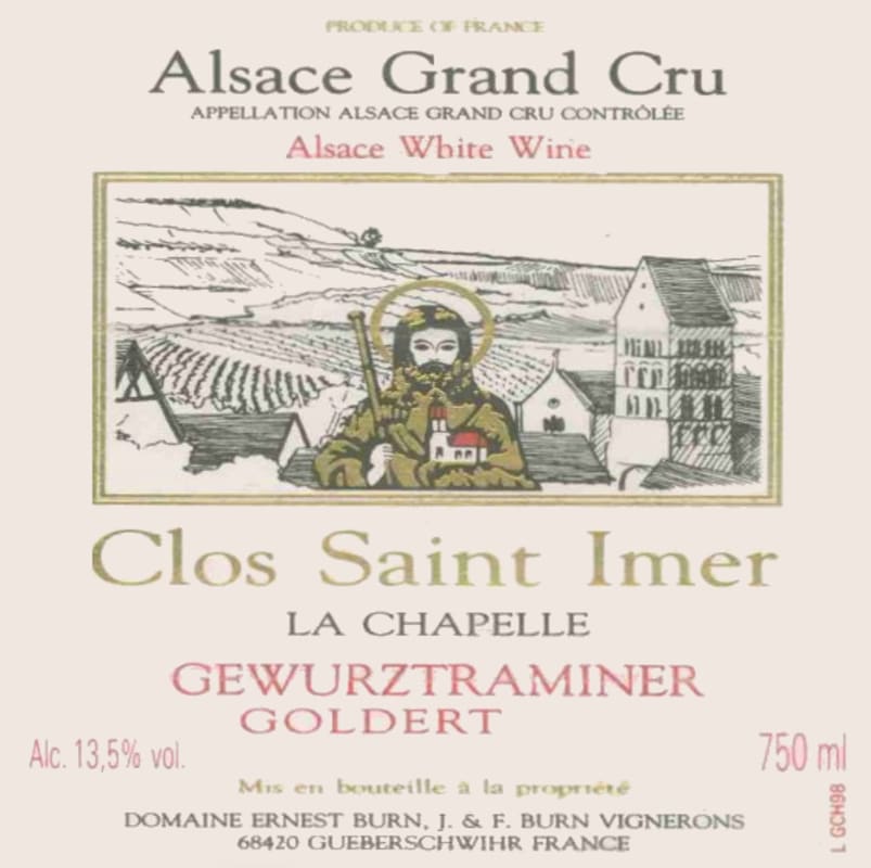 Dom. Ernest Burn Clos Saint Imer La Chapelle Goldert Gewurztraminer 2012 Front Label