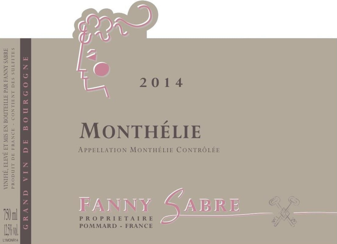 Domaine Fanny Sabre Monthelie 2014 Front Label