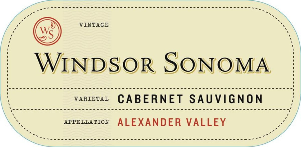 Windsor Sonoma Alexander Valley Cabernet Sauvignon 2010 Front Label