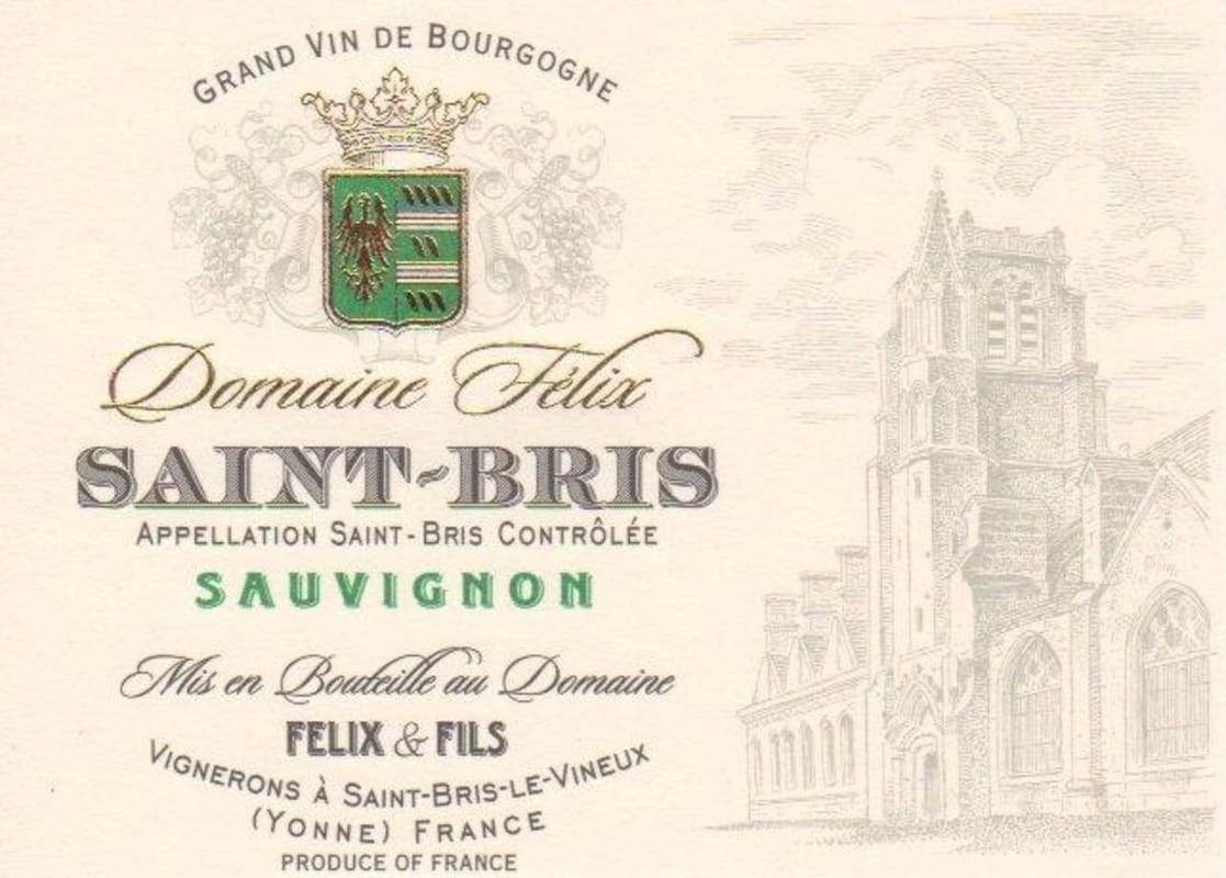 Domaine Felix Saint-Bris Sauvignon 2014 Front Label