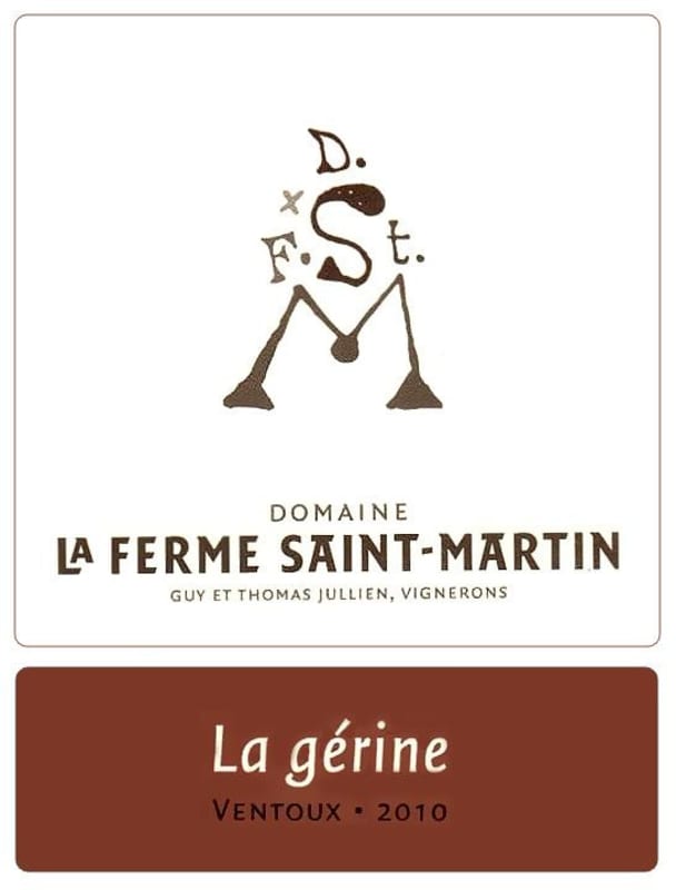 Domaine Ferme Saint Martin Ventoux La Gerine Rouge 2010 Front Label