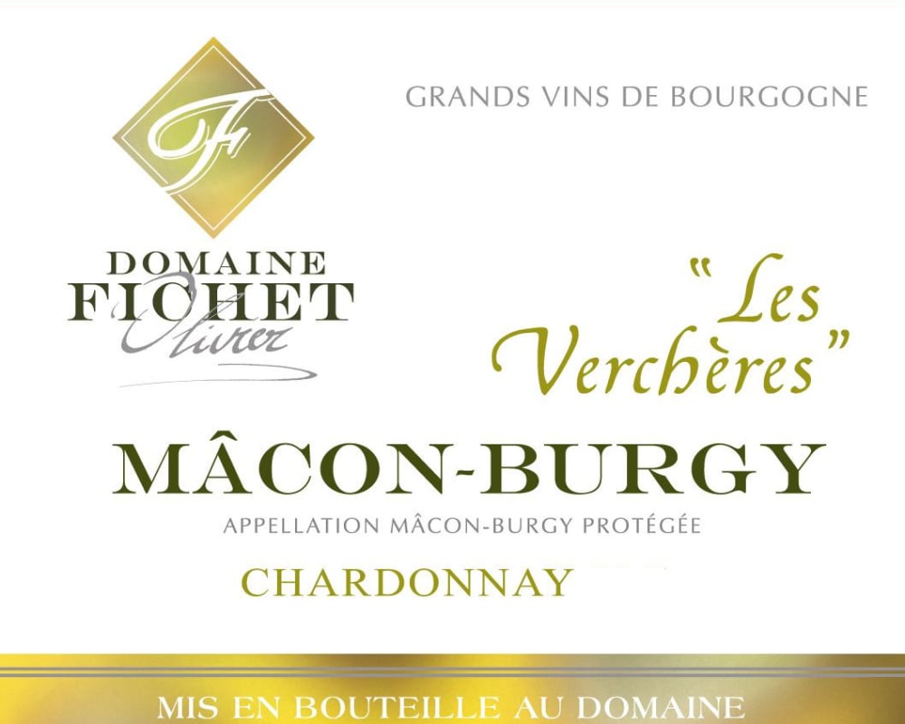 Domaine Fichet Macon-Burgy Les Vercheres 2012 Front Label