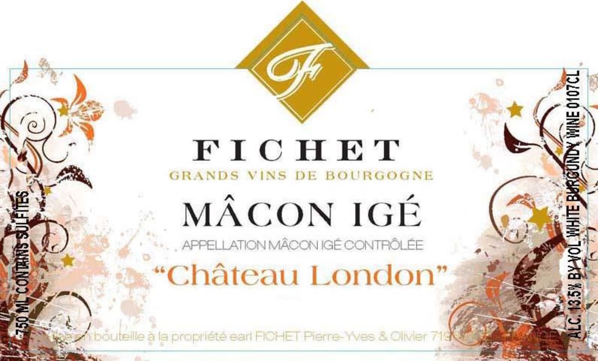 Domaine Fichet Macon Ige Chateau London 2009 Front Label