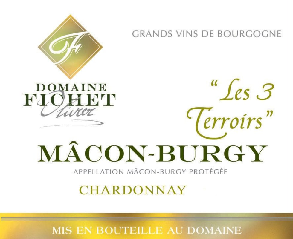 Domaine Fichet Macon Burgy 'Les 3 Terroirs' 2014 Front Label