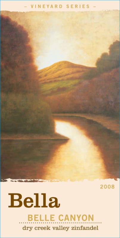 Bella Vineyards Belle Canyon Zinfandel 2008 Front Label