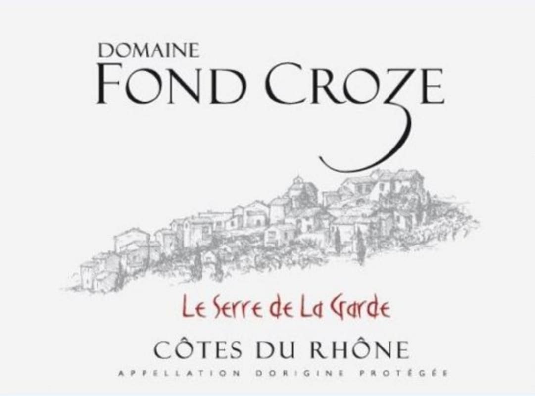 Domaine Fond Croze Cotes du Rhone La Serre de la Garde 2012 Front Label