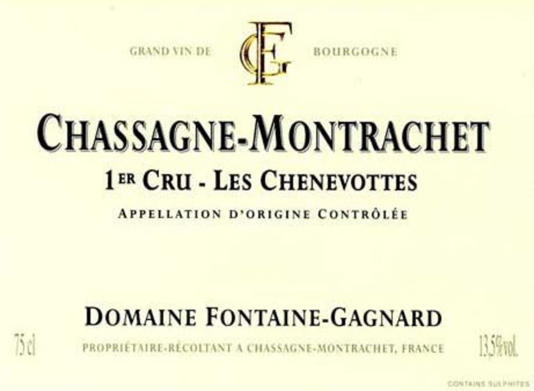 Domaine Fontaine-Gagnard Chassagne-Montrachet Les Chenevottes Premier Cru 2009 Front Label