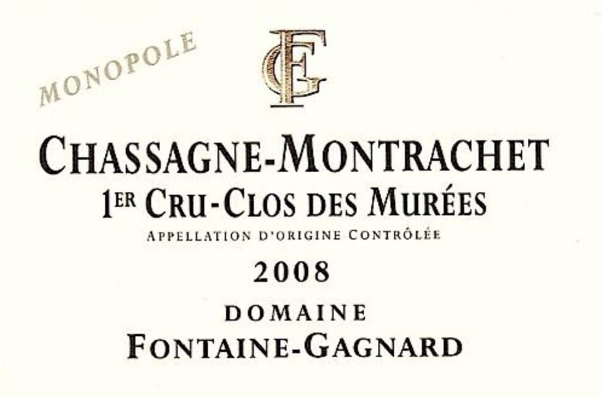 Domaine Fontaine-Gagnard Chassagne-Montrachet Clos de Murees Premier Cru 2008 Front Label