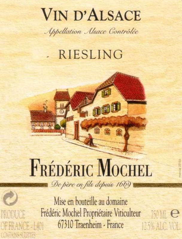 Domaine Frederic Mochel Riesling 2012 Front Label