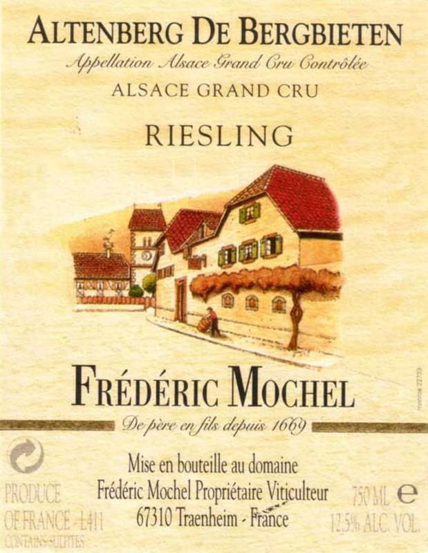 Domaine Frederic Mochel Altenberg de Bergbieten Alsace Grand Cru Riesling 2013 Front Label