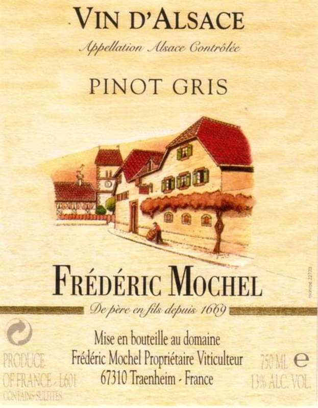 Domaine Frederic Mochel Pinot Gris 2013 Front Label