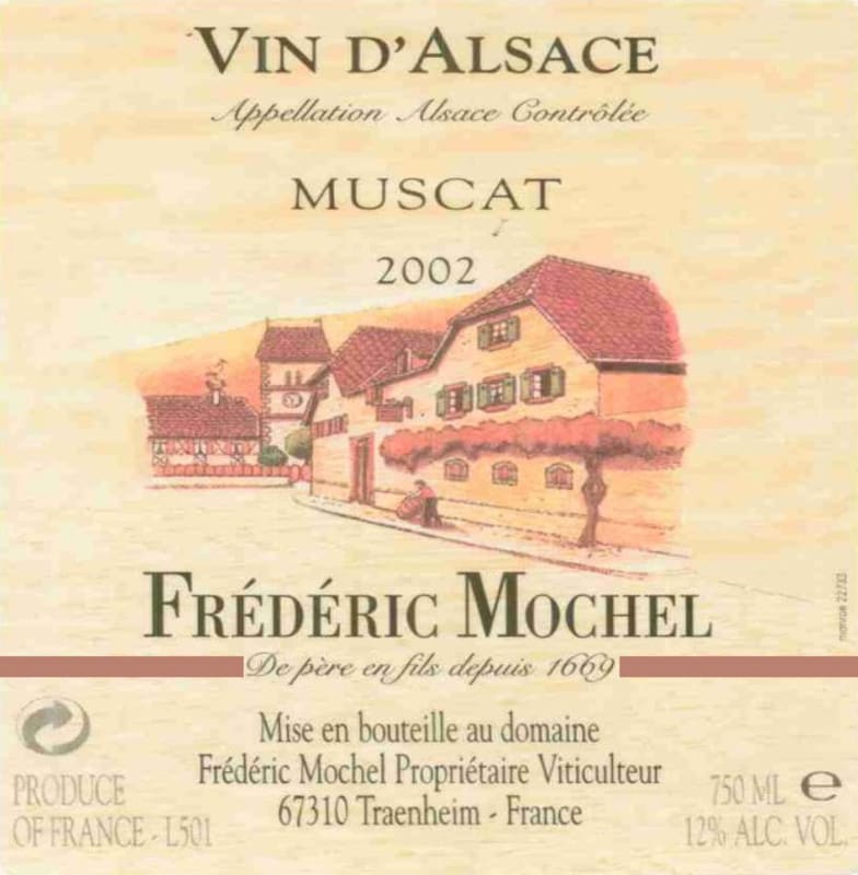 Domaine Frederic Mochel Muscat 2002 Front Label