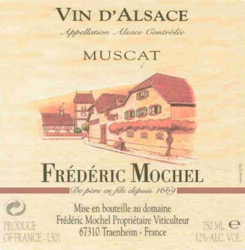 Domaine Frederic Mochel Muscat 2012 Front Label