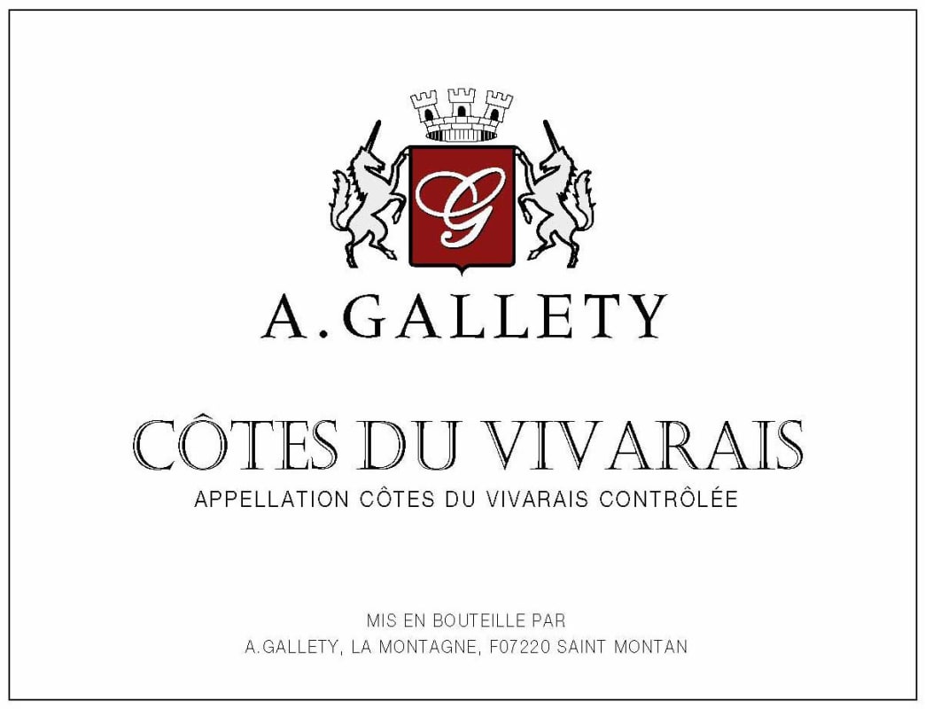 Domaine Gallety Cotes du Vivarais Rouge 2013 Front Label