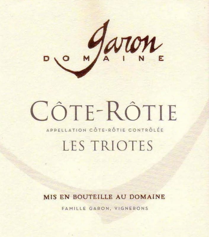 Domaine Garon Cote Rotie Les Triotes 2011 Front Label