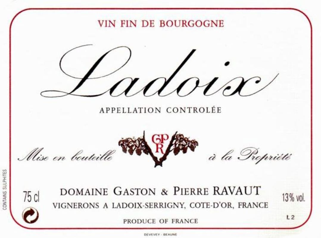 Domaine Gaston Pierre Ravaut Ladoix Rouge 2011 Front Label