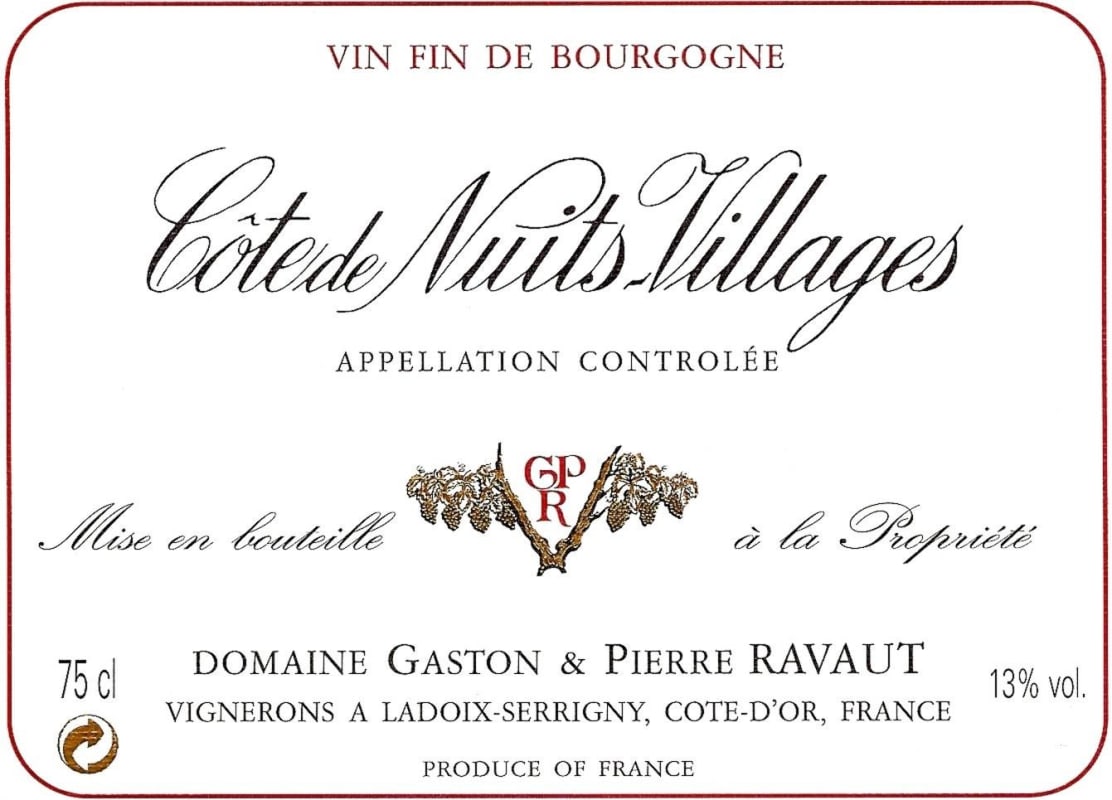 Domaine Gaston Pierre Ravaut Cotede Nuits-Villages 2009 Front Label