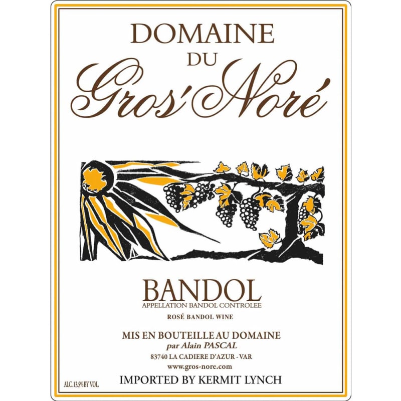 Domaine du Gros Nore Bandol Rose 2016 Front Label