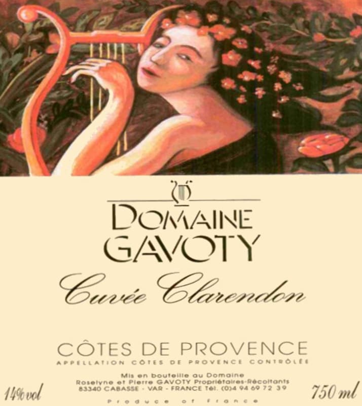 Domaine Gavoty Cotes de Provence Cuvee Clarendon Blanc 2010 Front Label