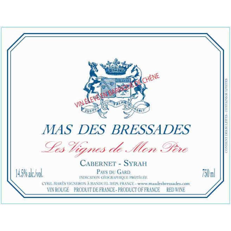 Mas de Bressades Cabernet Sauvignon/Syrah 2015 Front Label