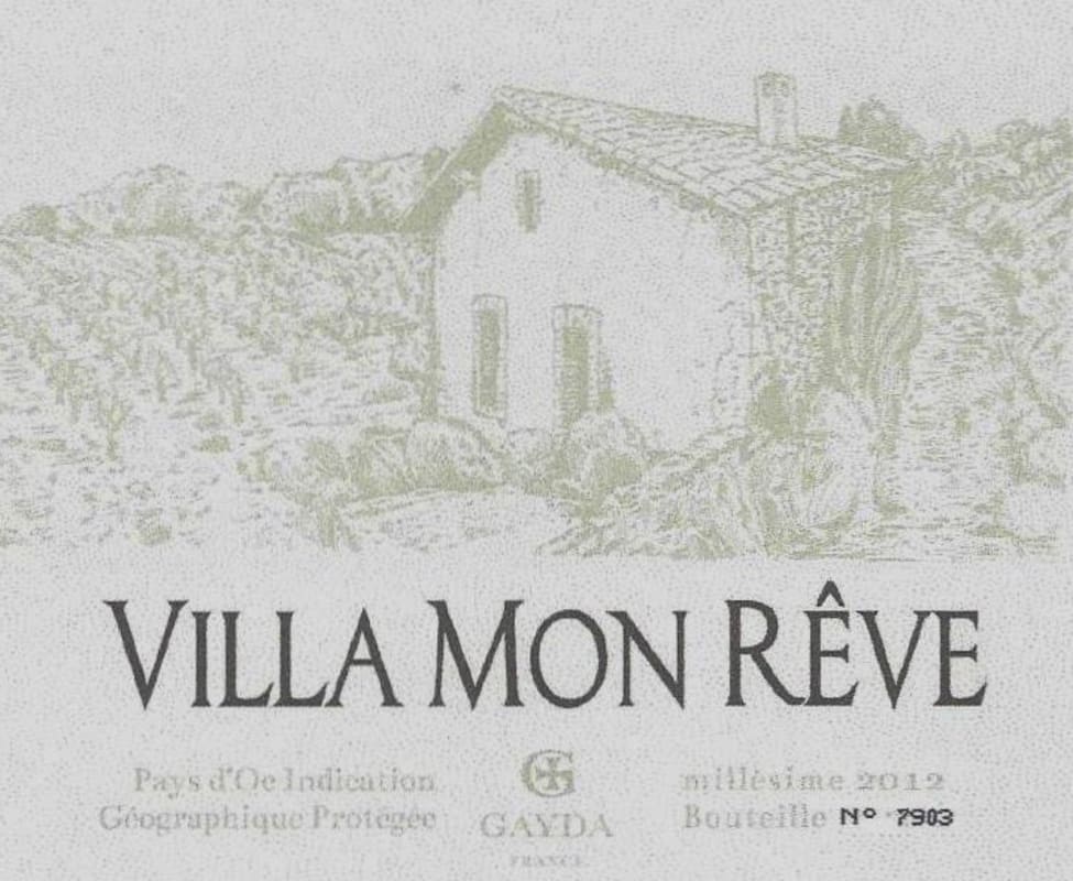 Domaine Gayda Villa mon Reve 2012 Front Label