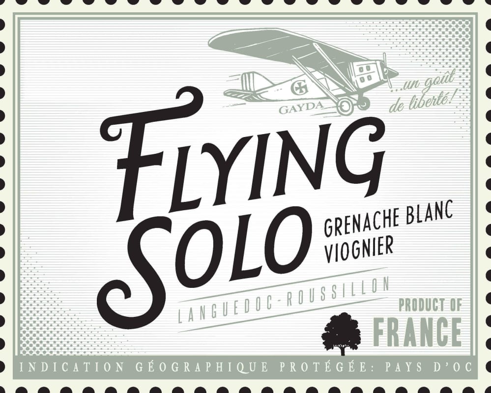 Domaine Gayda Flying Solo Grenache Blanc Viognier 2013 Front Label