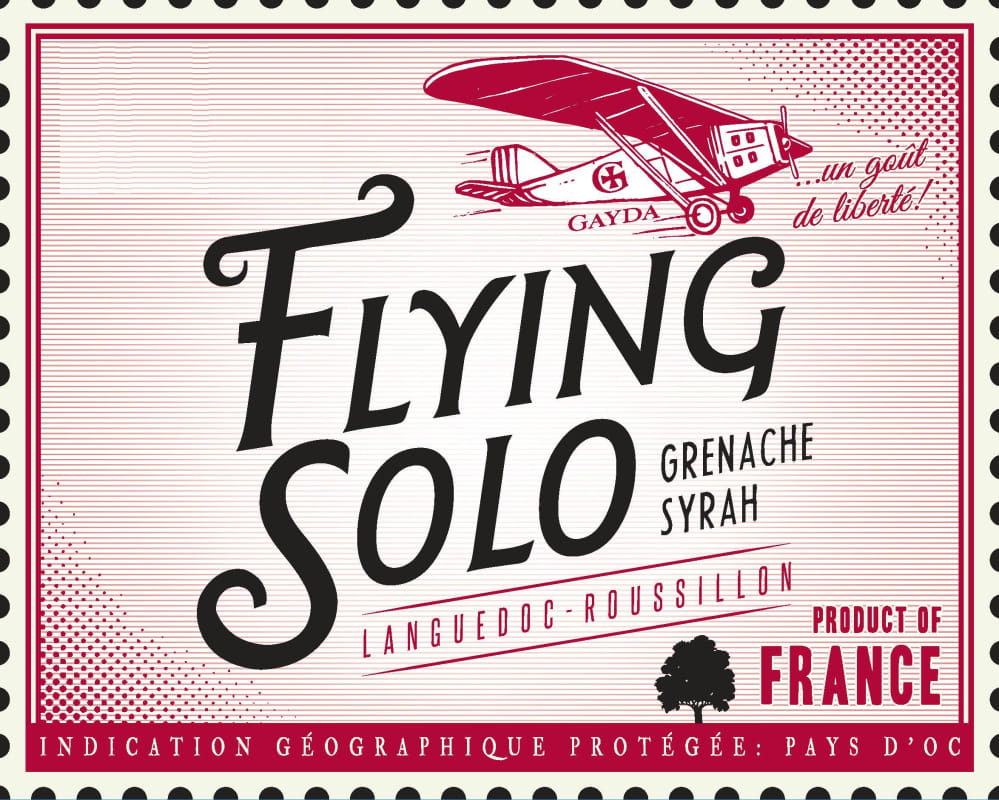 Domaine Gayda Flying Solo Grenache Syrah 2014 Front Label