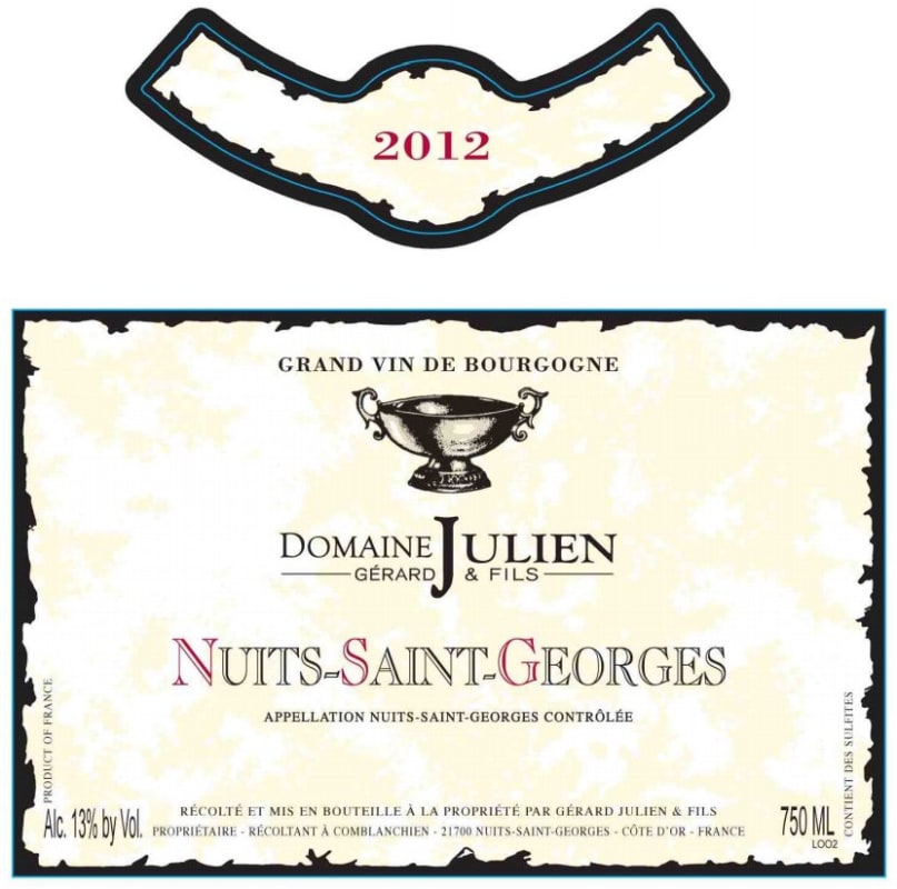 Domaine Gerard Julien & Fils 2012 Front Label