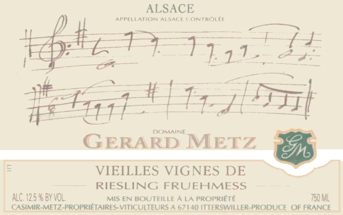 Domaine Gerard Metz Fruehmess Vieilles Vigne Riesling 2005 Front Label