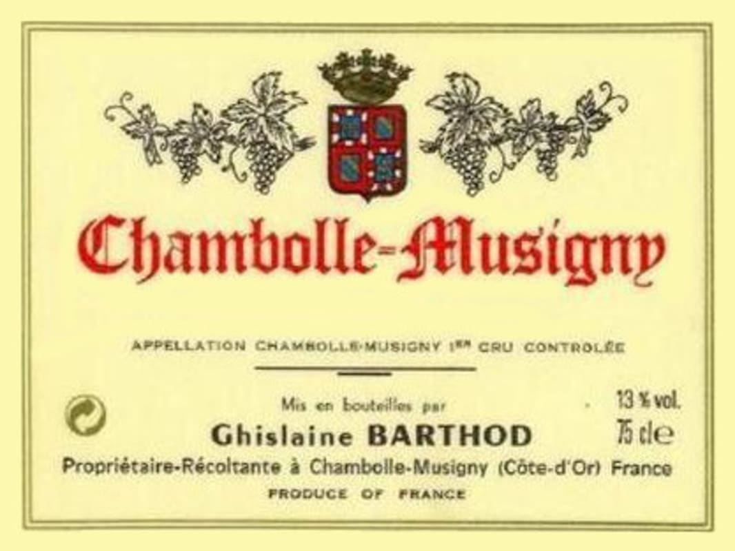 Domaine Ghislaine Barthod Chambolle-Musigny 2012 Front Label