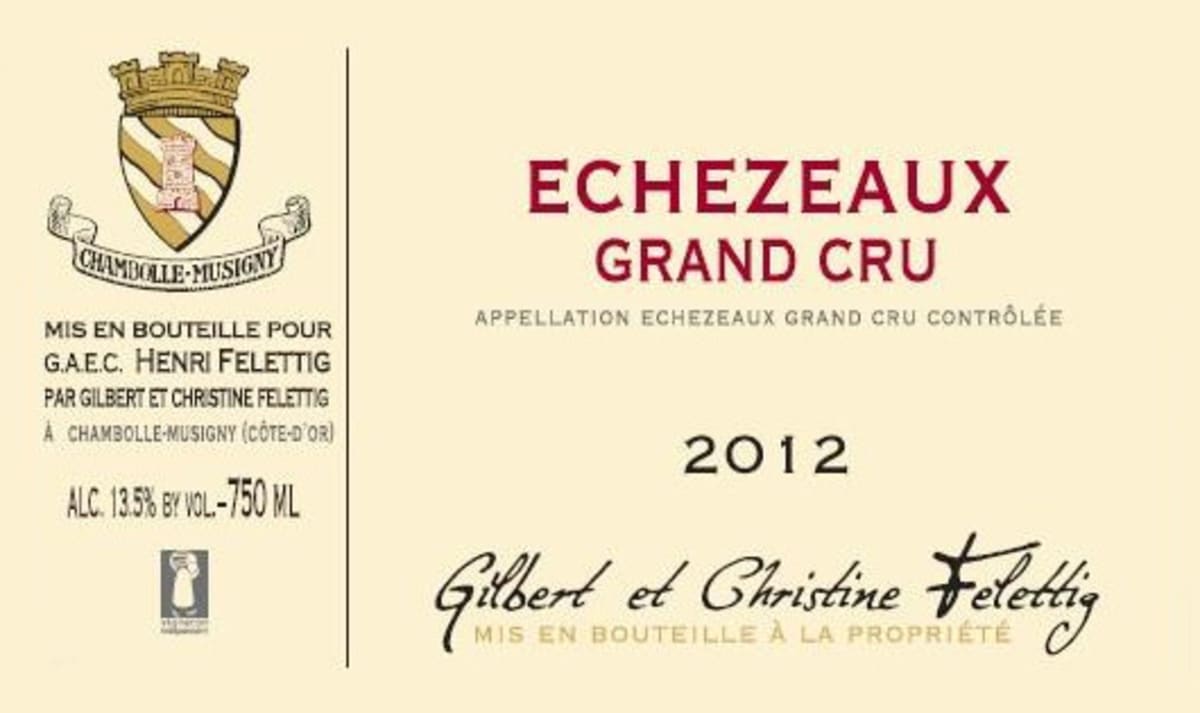 Domaine Felettig Echezeaux Grand Cru 2012 Front Label