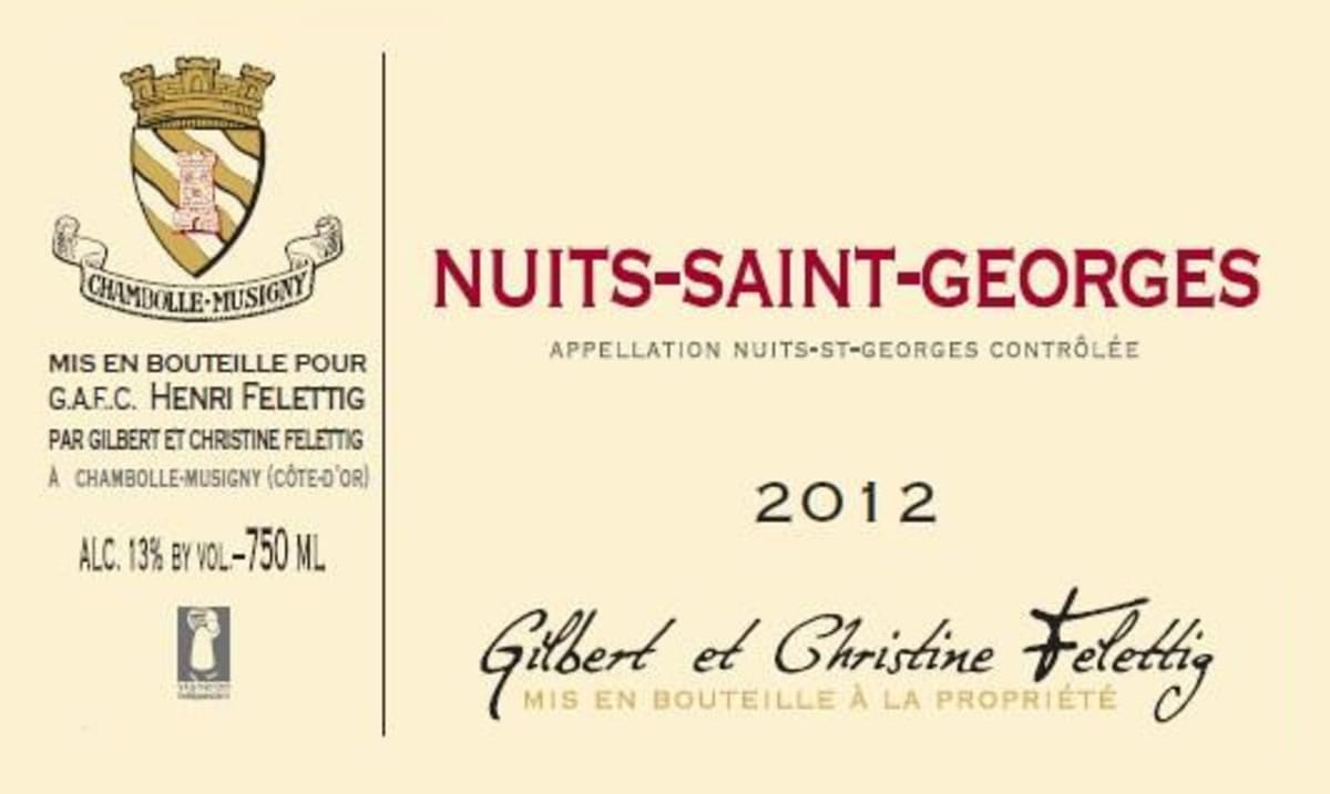 Domaine Felettig Nuits-Saint-Georges 2012 Front Label