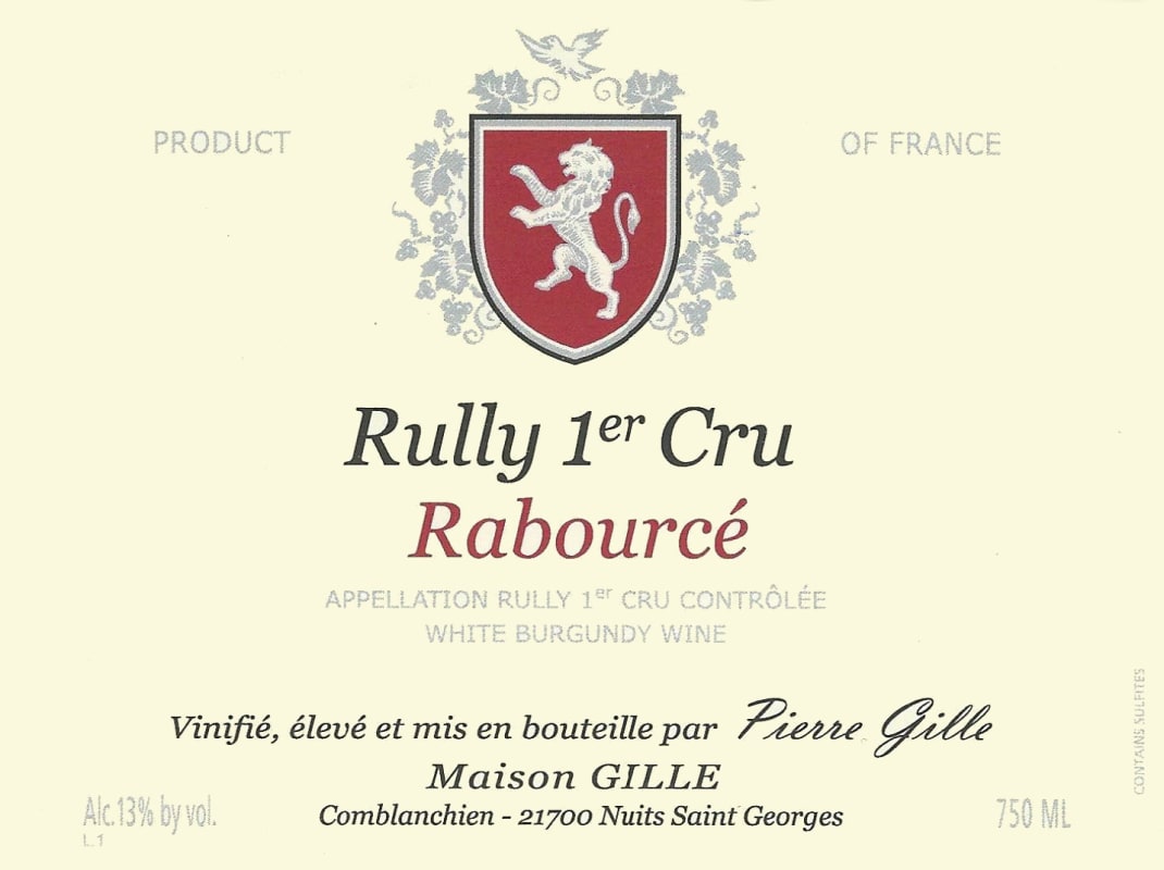 Domaine Gille Rully Rabource Premier Cru 2015 Front Label