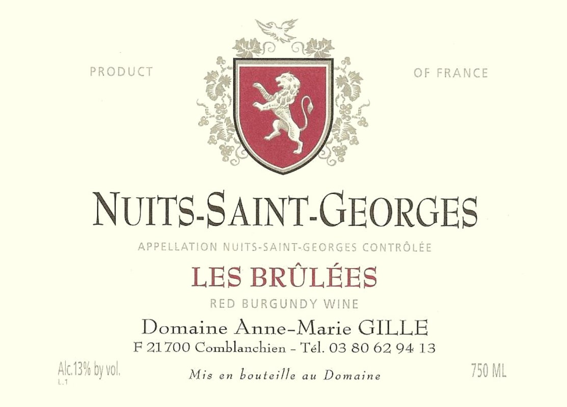 Domaine Gille Nuits-Saint-Georges Les Brulees 2012 Front Label