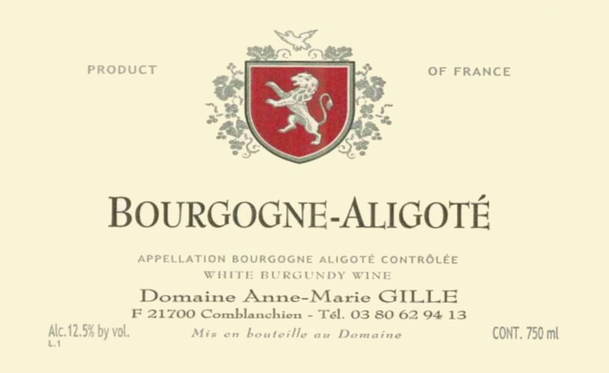Domaine Gille Bourgogne Aligote 2013 Front Label