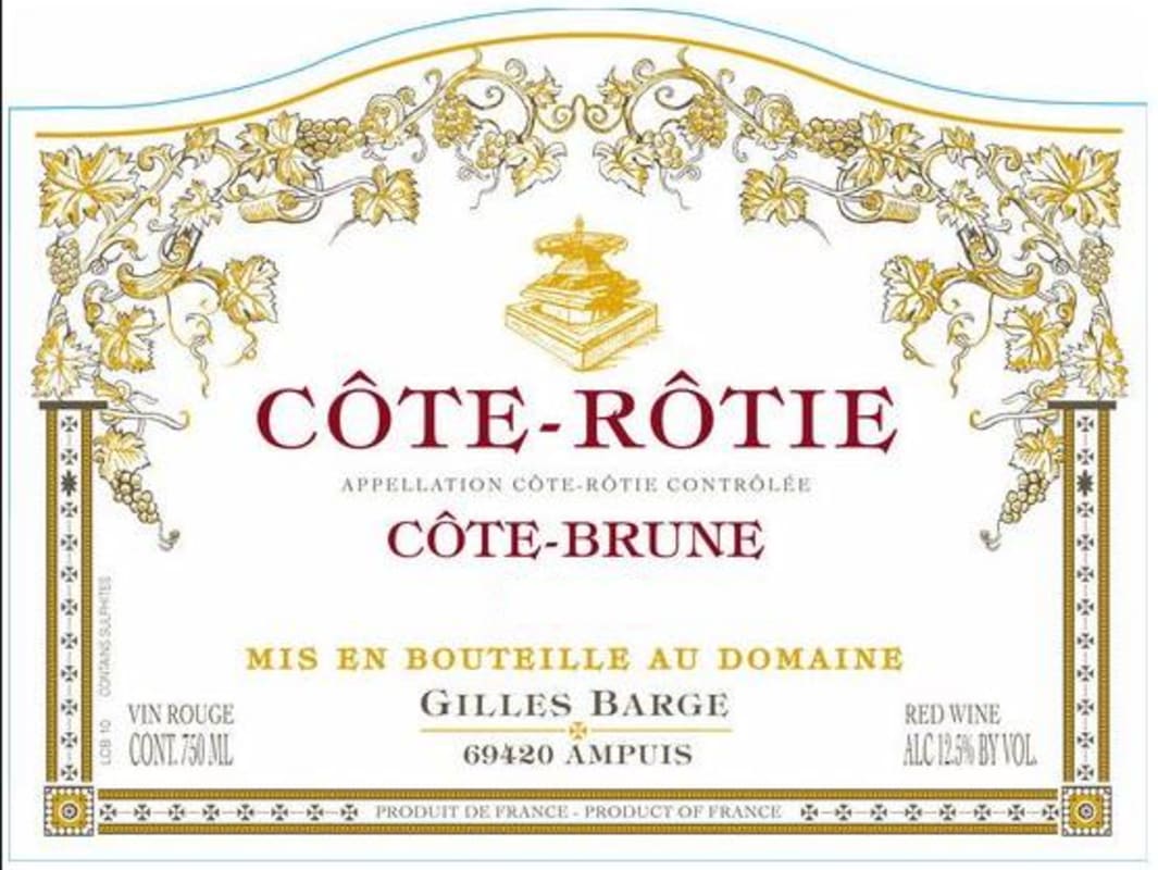 Domaine Gilles Barge Cote Rotie Brune 2012 Front Label