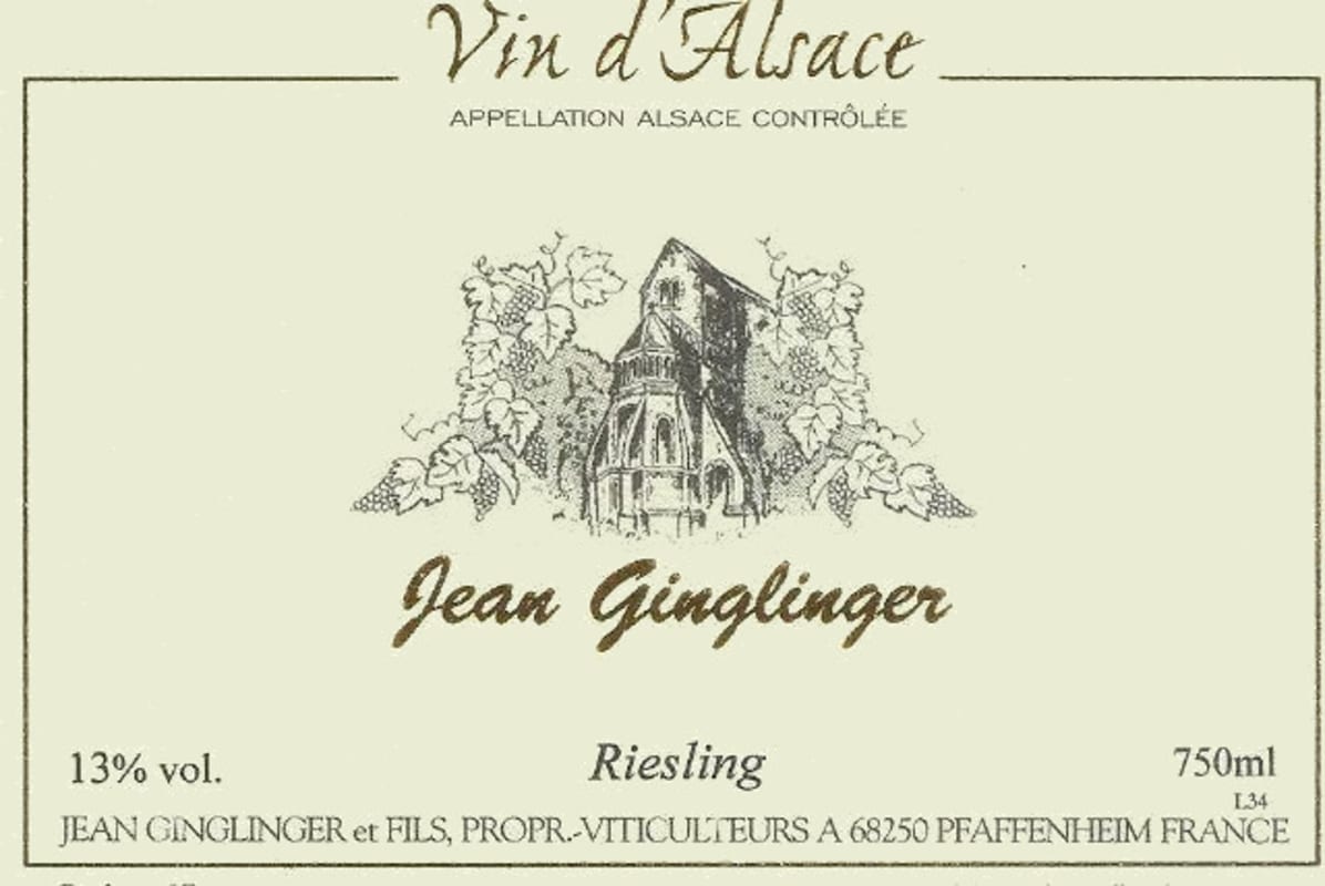 Domaine Ginglinger Jean & Fils Alsace Riesling 2008 Front Label