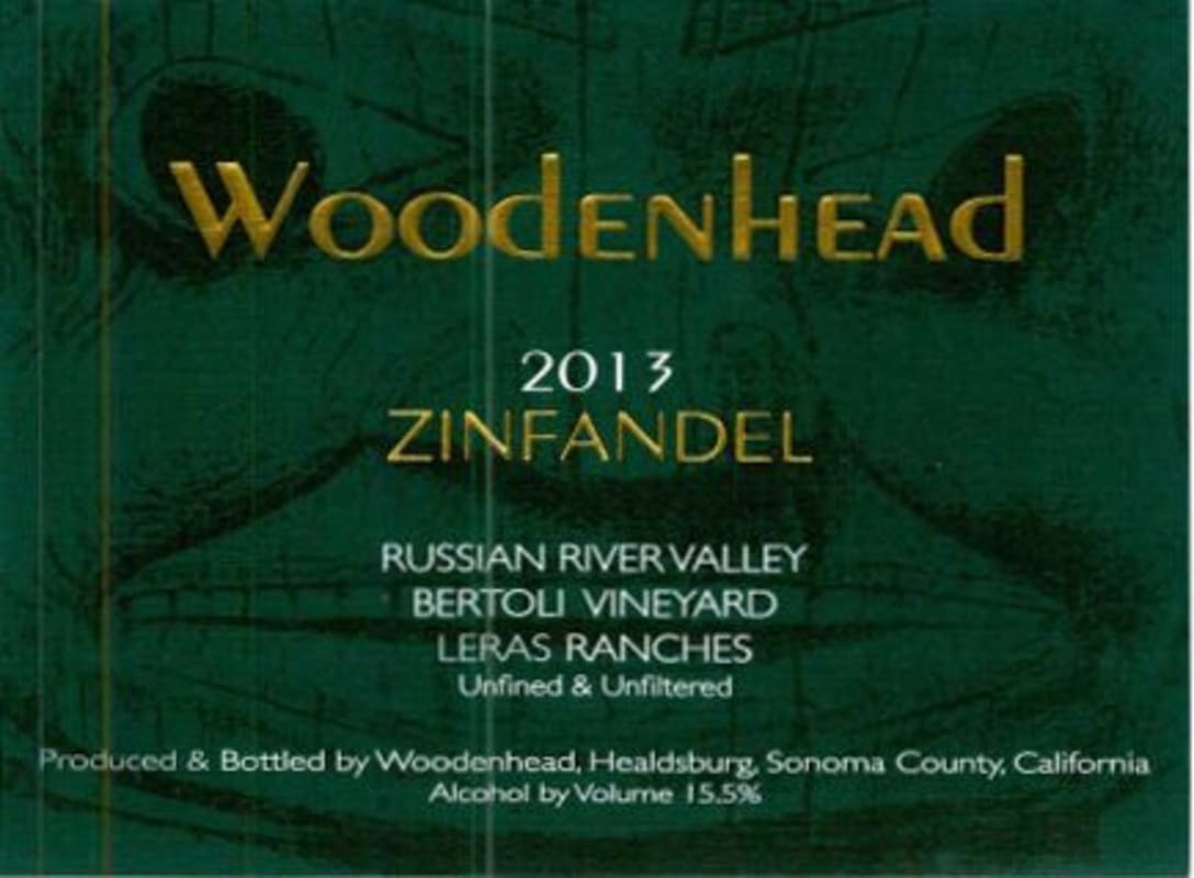 Woodenhead Bertoli Vineyard Leras Ranches Zinfandel 2013 Front Label