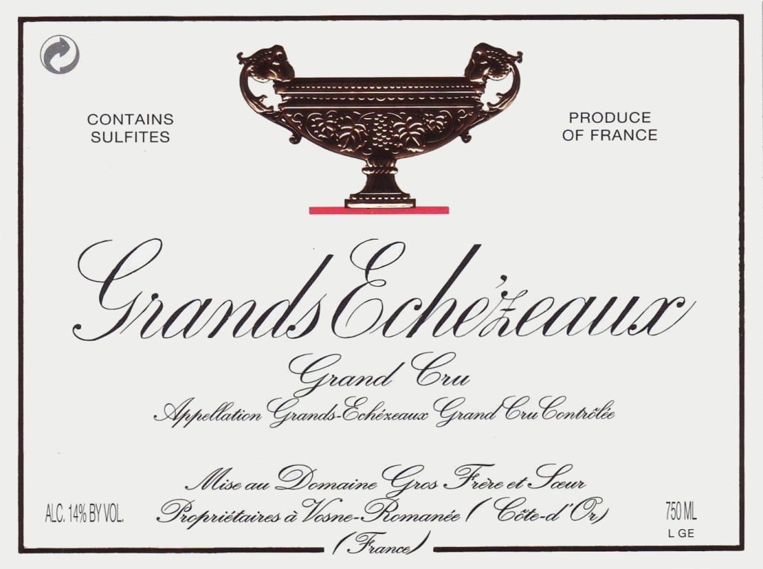 Domaine Gros Frere et Soeur Grands Echezeaux Grand Cru 2012 Front Label