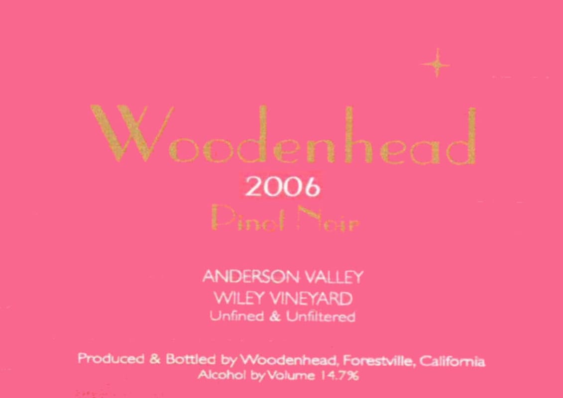 Woodenhead Wiley Vineyard Pinot Noir 2006 Front Label