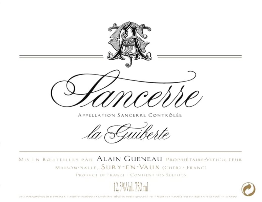 Domaine Gueneau Sancerre La Guiberte 2015 Front Label