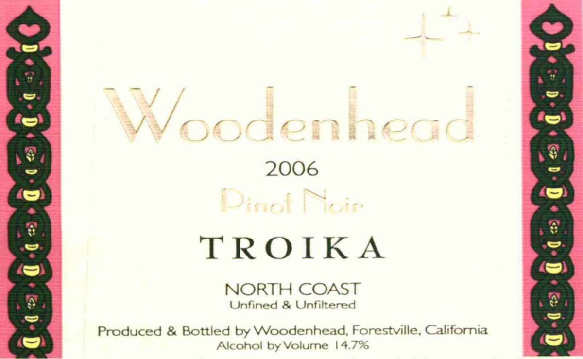 Woodenhead Troika Barrel Select Reserve Pinot Noir 2006 Front Label