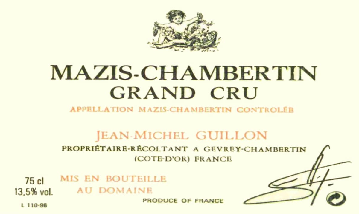 Domaine Guillon Mazis-Chambertin Grand Cru 2014 Front Label