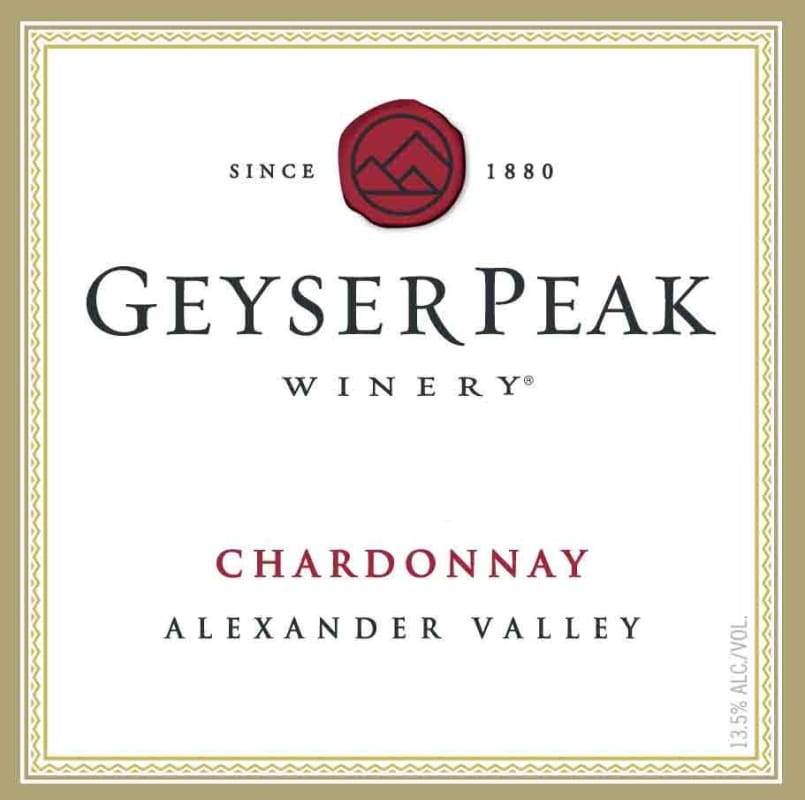 Geyser Peak Alexander Valley Chardonnay 2016 Front Label