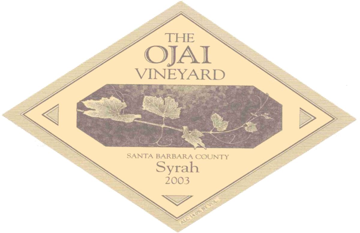 Ojai Santa Barbara Syrah 2003 Front Label