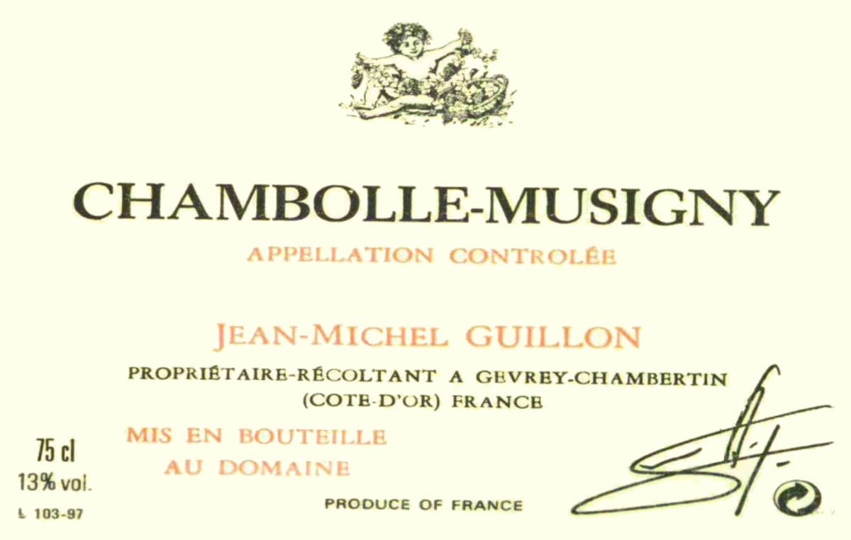 Domaine Guillon Chambolle-Musigny 2012 Front Label