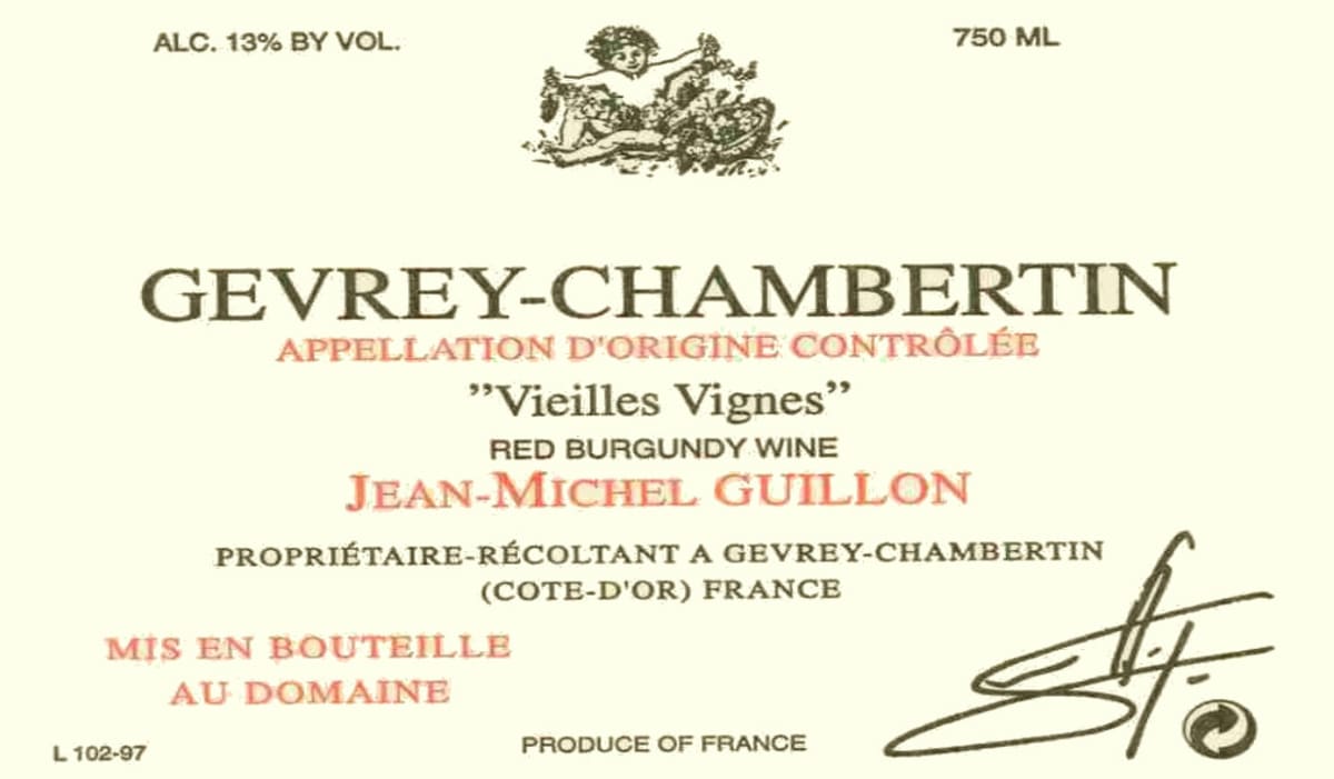 Domaine Guillon Gevrey-Chambertin Vieilles Vignes 2008 Front Label
