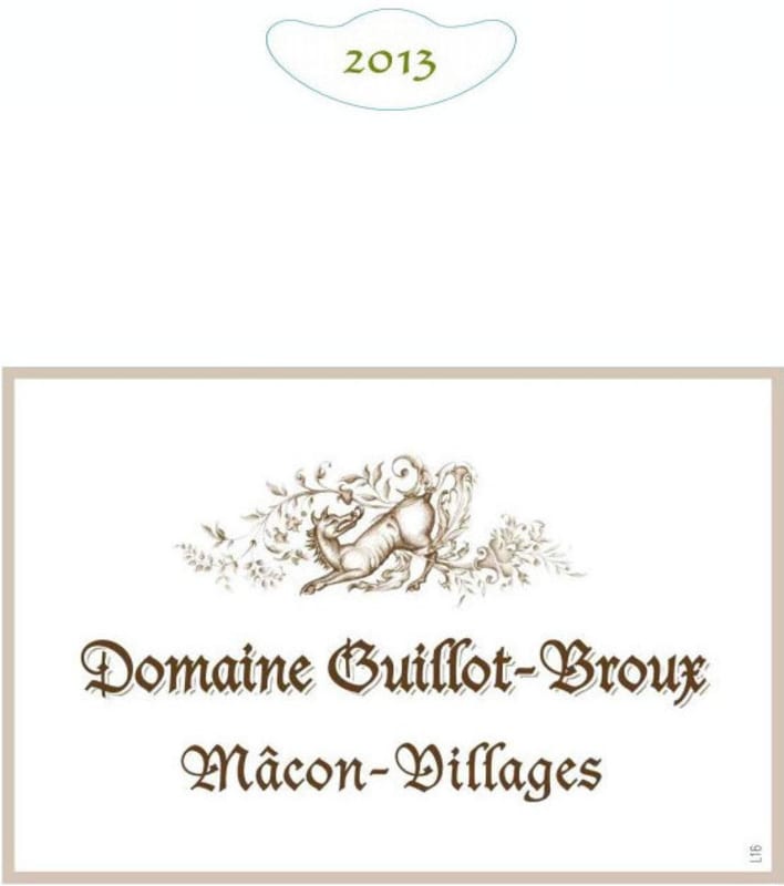 Domaine Guillot-Broux Macon-Villages Blanc 2013 Front Label
