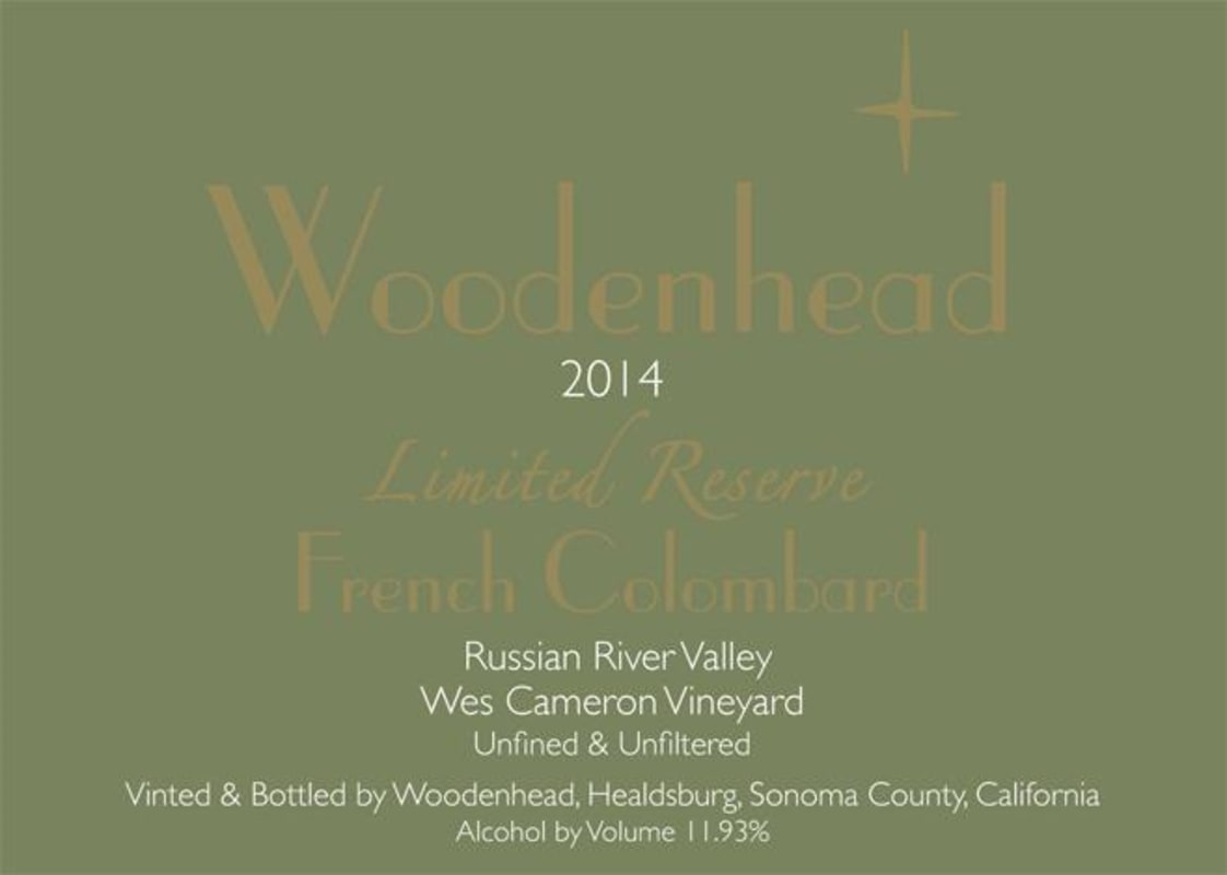 Woodenhead French Colombard 2014 Front Label
